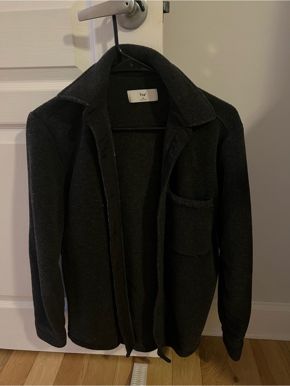 Aritzia Black Button-Down Knit Shirt Jacket